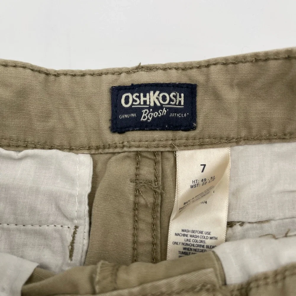 OshKosh B'gosh Boys Khaki Flat Front Shorts Size 7